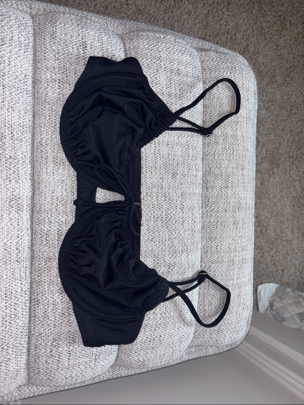 No Boundaries Black Ruched Underwire Bikini Top